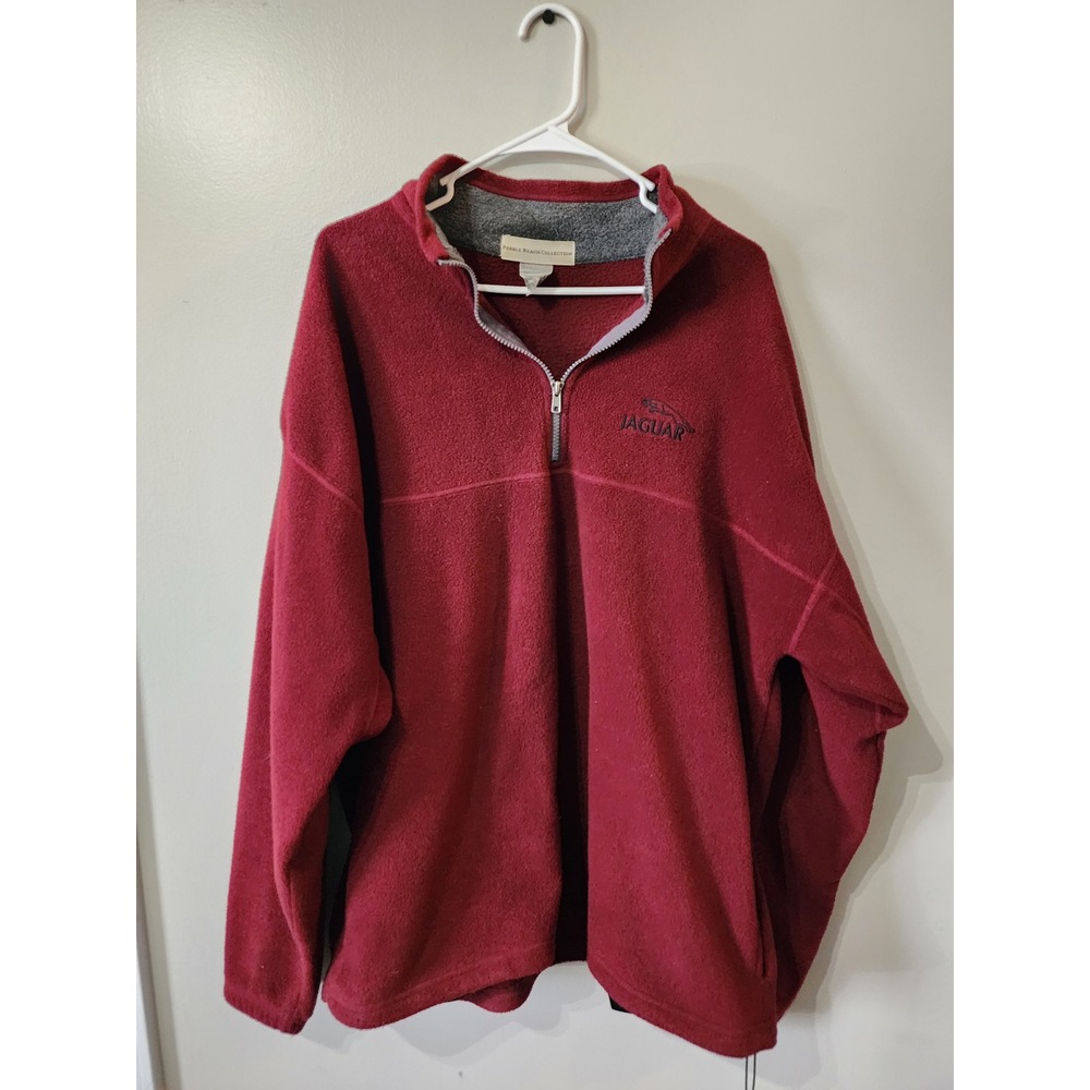 Vintage Pebble Beach 2002 Concours d Elegance Jaguar Fleece Pullover Red XL